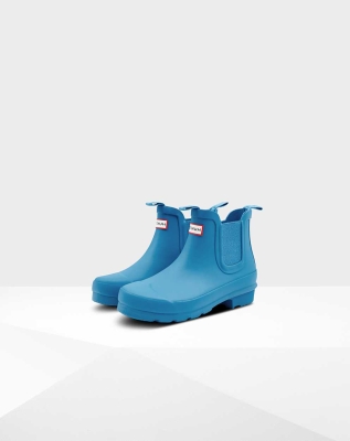 Kids' Hunter Original Big Chelsea Boots Blue | US3087546