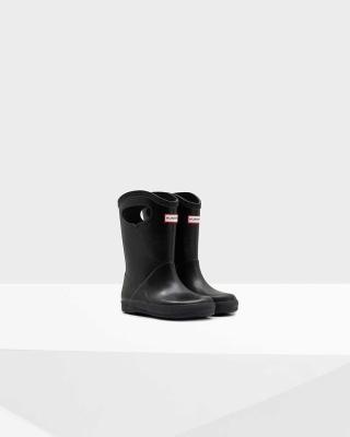 Kids' Hunter Original First Classic Grab Handle Wellington Short Rain Boots Black | US9014527