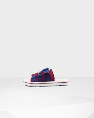 Men's Hunter Original Beach Slides Red/Blue | US6425719