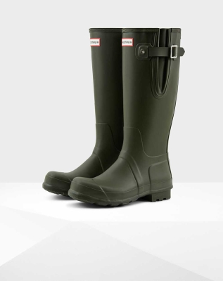 Men's Hunter Original Side Adjustable Wellington Tall Rain Boots Green | US2814593