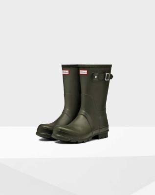 Men's Hunter Original Wellington Short Rain Boots Green | US0376542