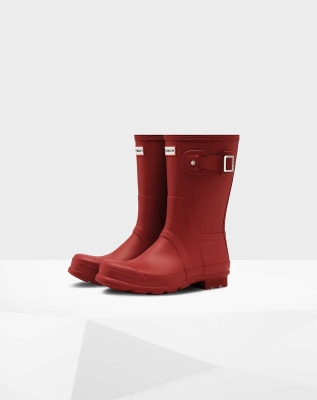 Men's Hunter Original Wellington Short Rain Boots Red | US4872615