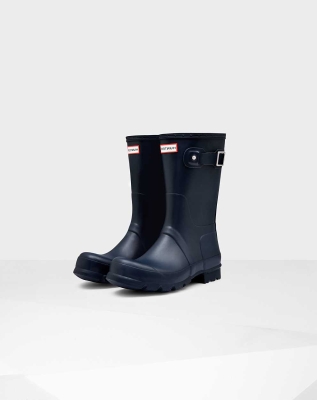 Men's Hunter Original Wellington Short Rain Boots Navy | US8532791