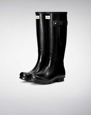 Women's Hunter Norris Field Side Wellington Short Rain Boots Black | US8576093