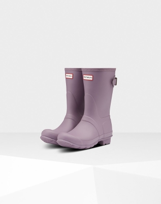 Women's Hunter Original Back Adjustable Short Rain Boots Purple | US1329548