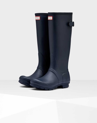 Women's Hunter Original Back Wellington Tall Rain Boots Navy | US1534726