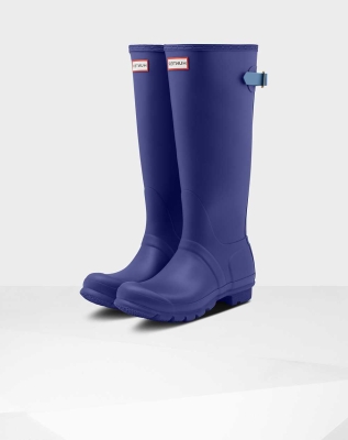 Women's Hunter Original Back Wellington Tall Rain Boots Blue | US7591603