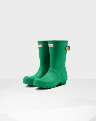 Women's Hunter Original Back Wellington Short Rain Boots Green | US8134062