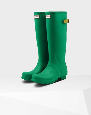 Women's Hunter Original Back Wellington Tall Rain Boots Green | US8952613