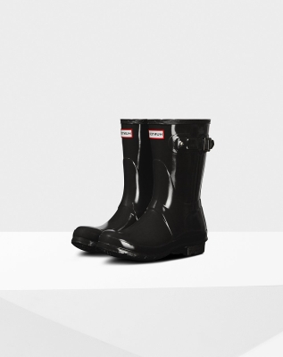 Women's Hunter Original Gloss Short Rain Boots Black | US0984251