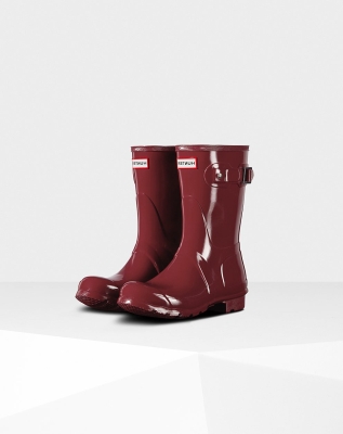 Women's Hunter Original Gloss Short Rain Boots Red | US4518962