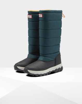 Women's Hunter Original Insulated Tall Snow Boots Green/Grey | US2590847