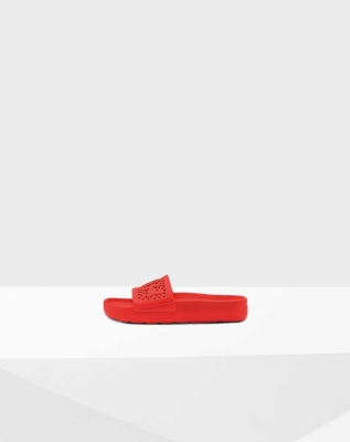 Women's Hunter Original Lightweight Moulded Slides Red | US8521094