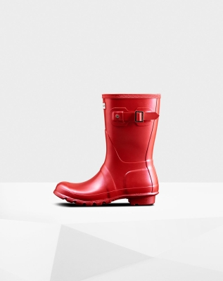 Women's Hunter Original Nebula Short Rain Boots Red | US3672814