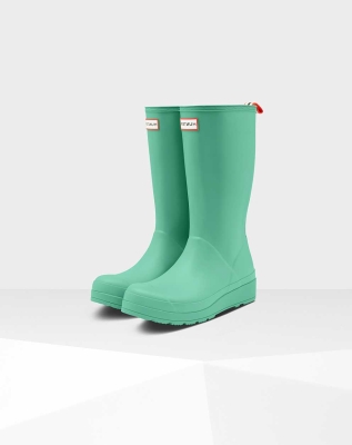 Women's Hunter Original Play Wellington Tall Rain Boots Green | US1982347