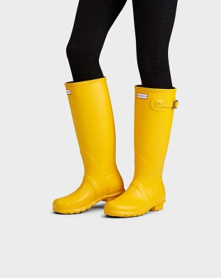 Women's Hunter Original Wellington Tall Rain Boots Yellow | US3540962