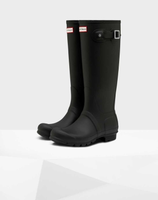 Women's Hunter Original Wellington Tall Rain Boots Black | US3945601