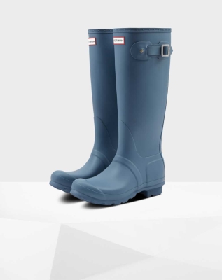 Women's Hunter Original Wellington Tall Rain Boots Blue | US4013756