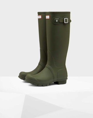 Women's Hunter Original Wellington Tall Rain Boots Green | US6410597