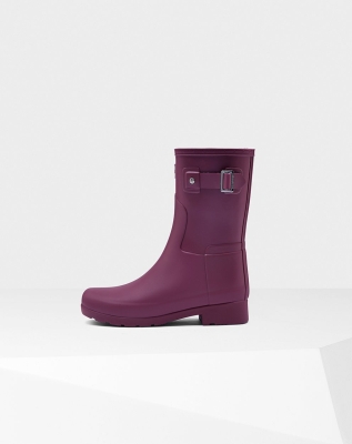 Women's Hunter Refined Slim Fit Short Rain Boots Purple | US0765281