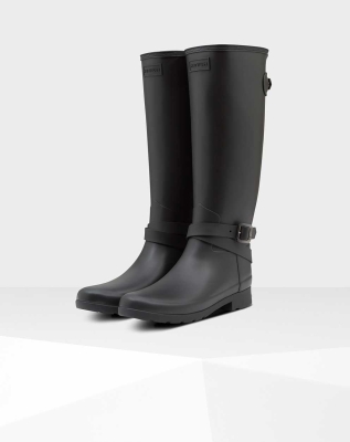 Women's Hunter Refined Slim Fit Wellington Tall Rain Boots Black | US0735648