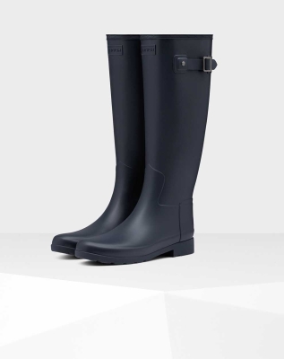 Women's Hunter Refined Slim Fit Wellington Tall Rain Boots Navy | US0789432