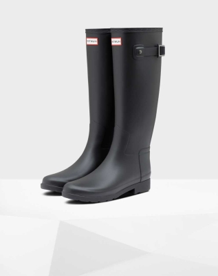 Women's Hunter Refined Slim Fit Wellington Tall Rain Boots Black | US5230791