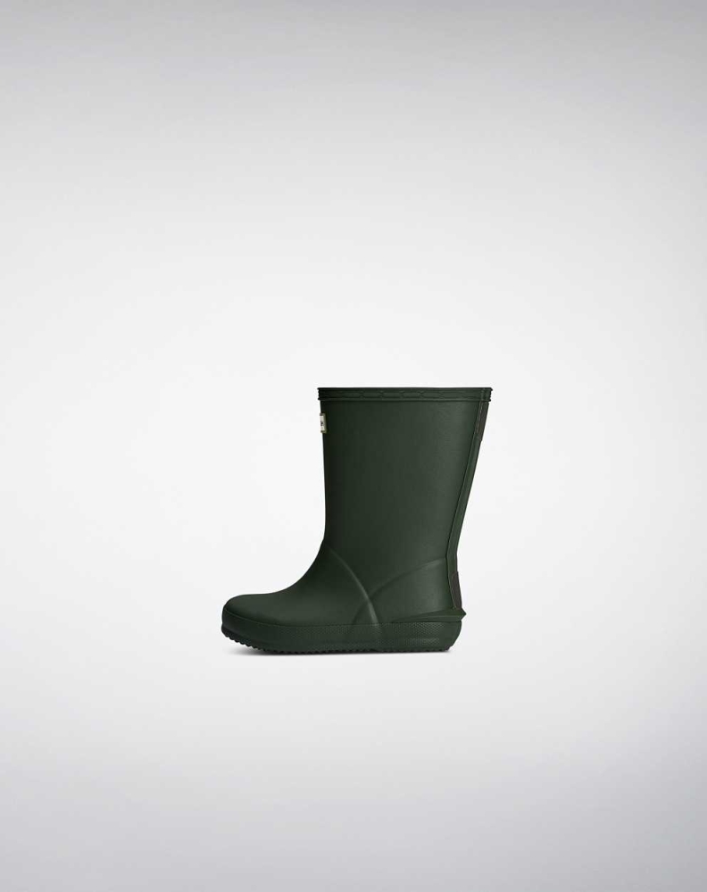 Kids' Hunter First Norris Wellington Short Rain Boots Green | US6492038