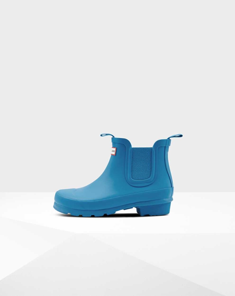 Kids' Hunter Original Big Chelsea Boots Blue | US3087546