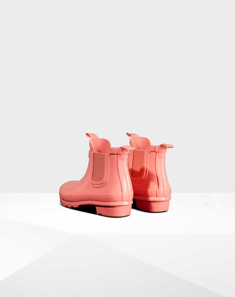 Kids' Hunter Original Big Gloss Chelsea Boots Pink | US6345927