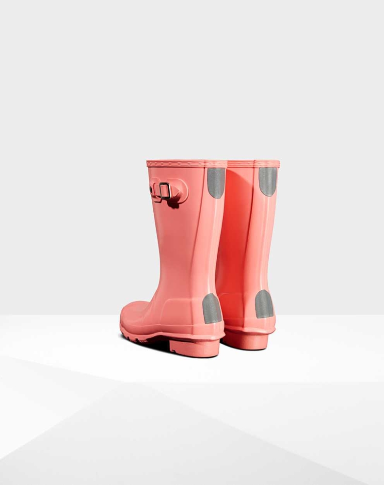 Kids' Hunter Original Big Gloss Wellington Short Rain Boots Pink | US2051849