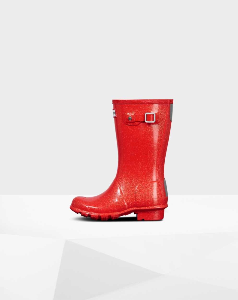 Kids' Hunter Original Big Starcloud Wellington Short Rain Boots Red | US3912046