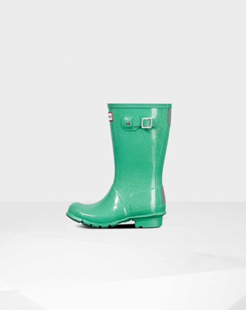 Kids' Hunter Original Big Starcloud Wellington Short Rain Boots Green | US5601948