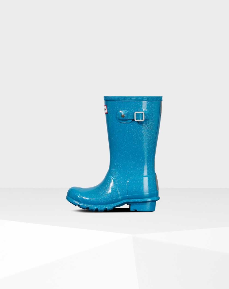 Kids' Hunter Original Big Starcloud Wellington Short Rain Boots Blue | US7631590