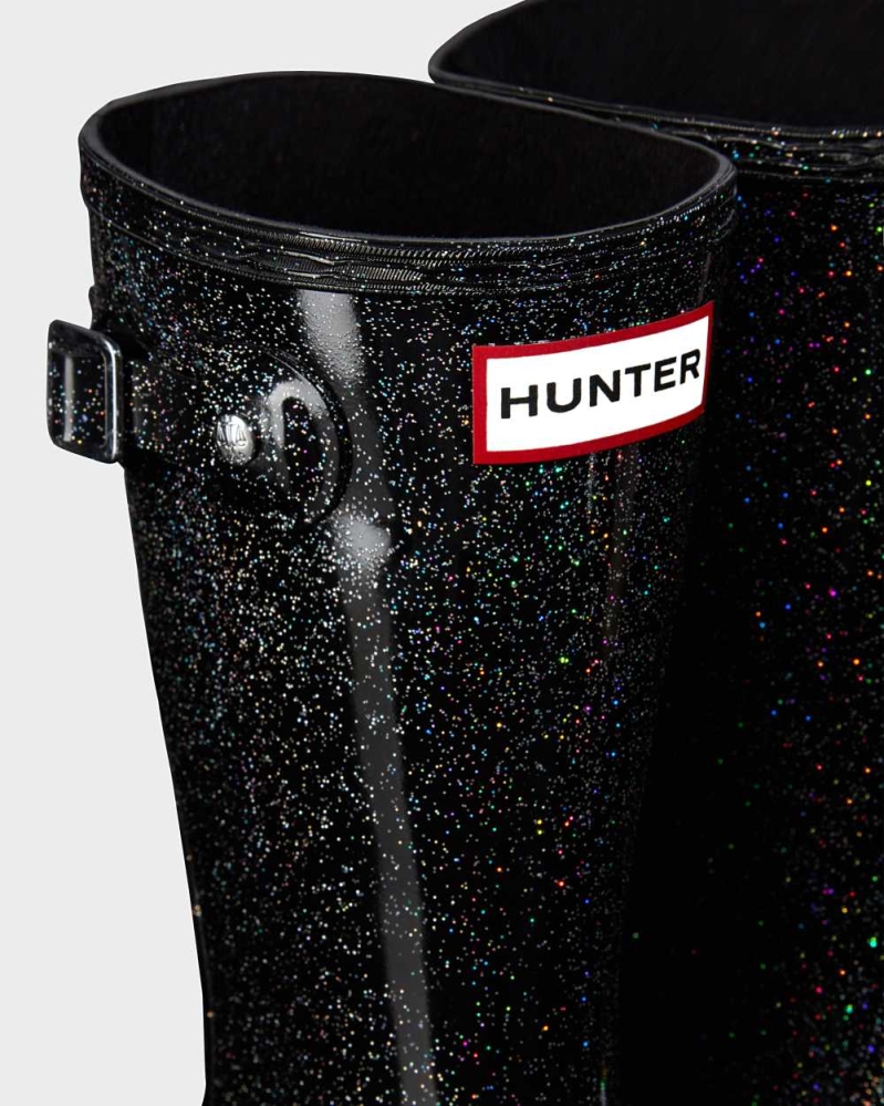 Kids' Hunter Original Big Starcloud Wellington Short Rain Boots Black | US8241075