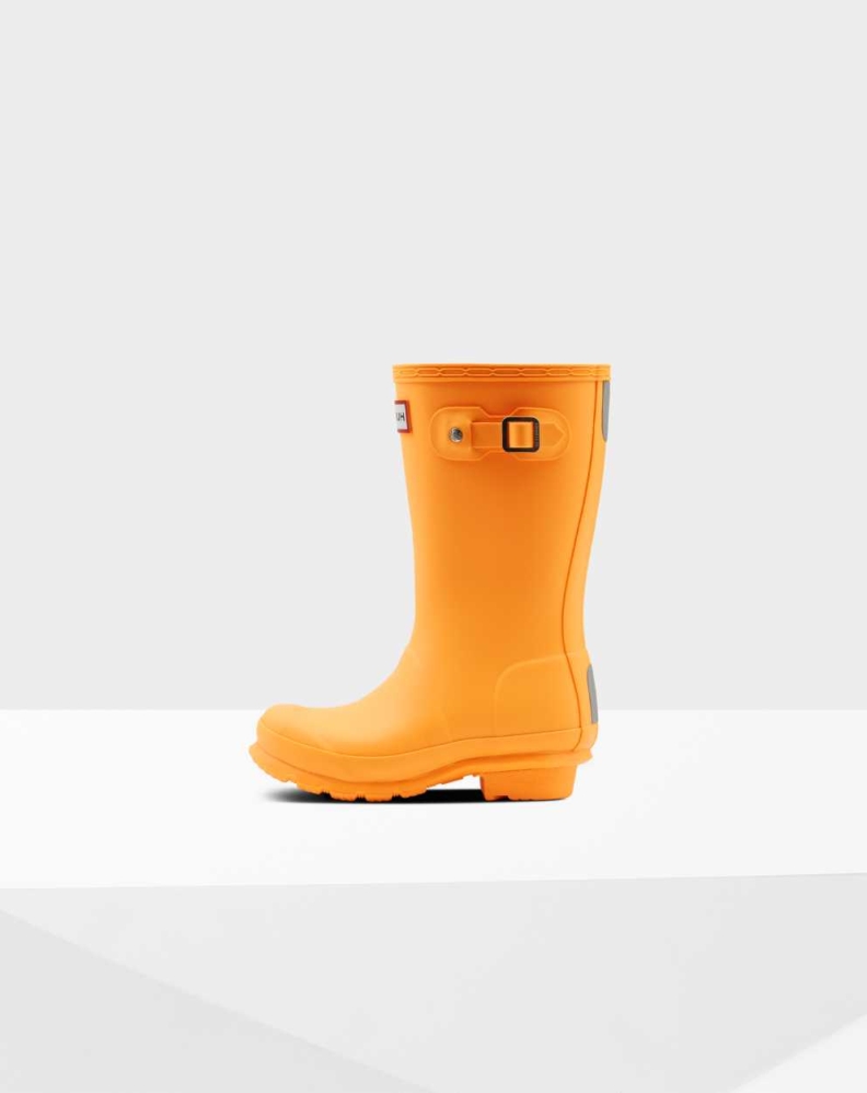 Kids' Hunter Original Big Wellington Short Rain Boots Orange | US1360259