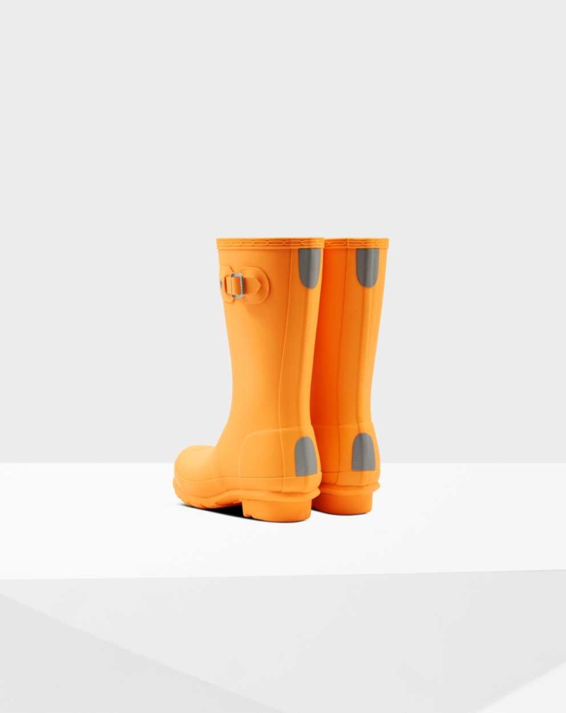 Kids' Hunter Original Big Wellington Short Rain Boots Orange | US1360259