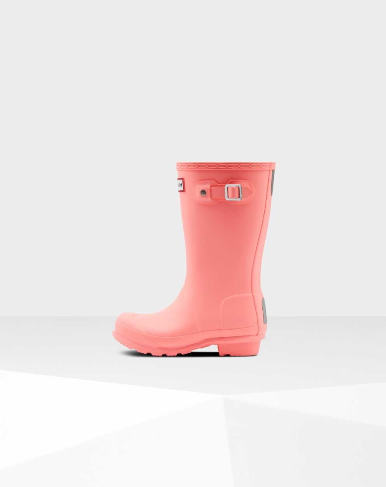 Kids' Hunter Original Big Wellington Short Rain Boots Pink | US7105634