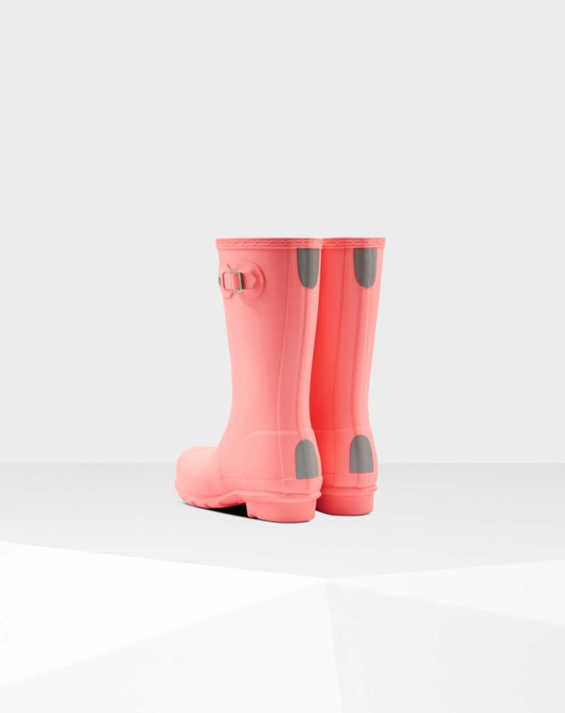 Kids' Hunter Original Big Wellington Short Rain Boots Pink | US7105634