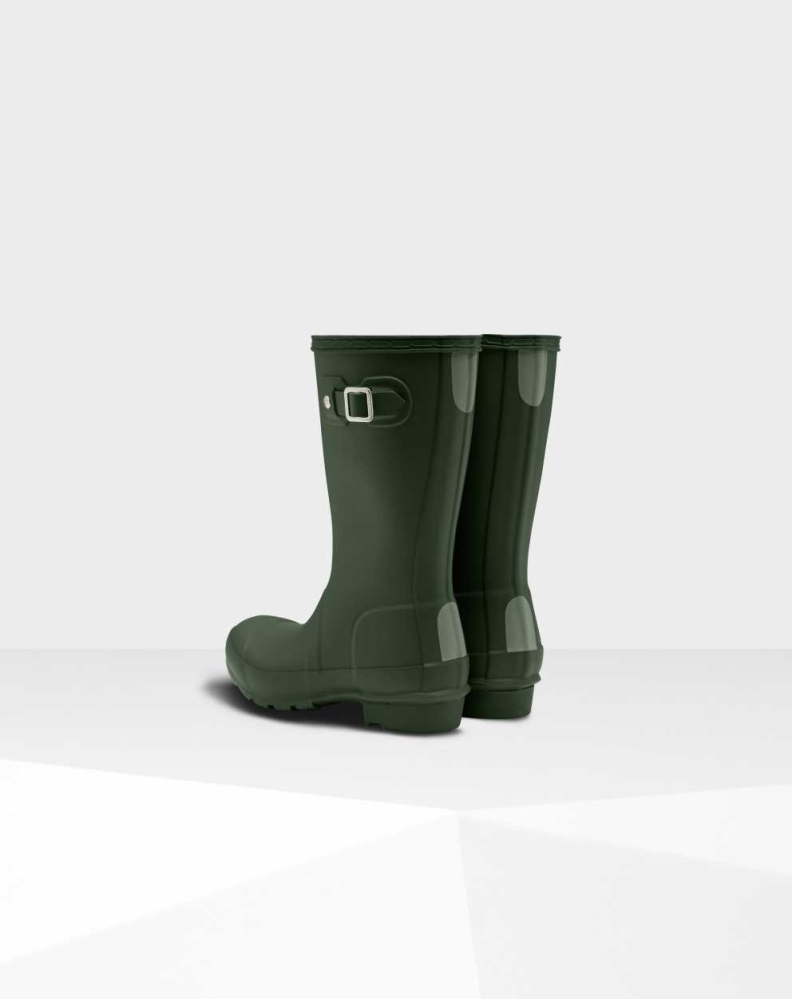 Kids' Hunter Original Big Wellington Short Rain Boots Green | US9451760