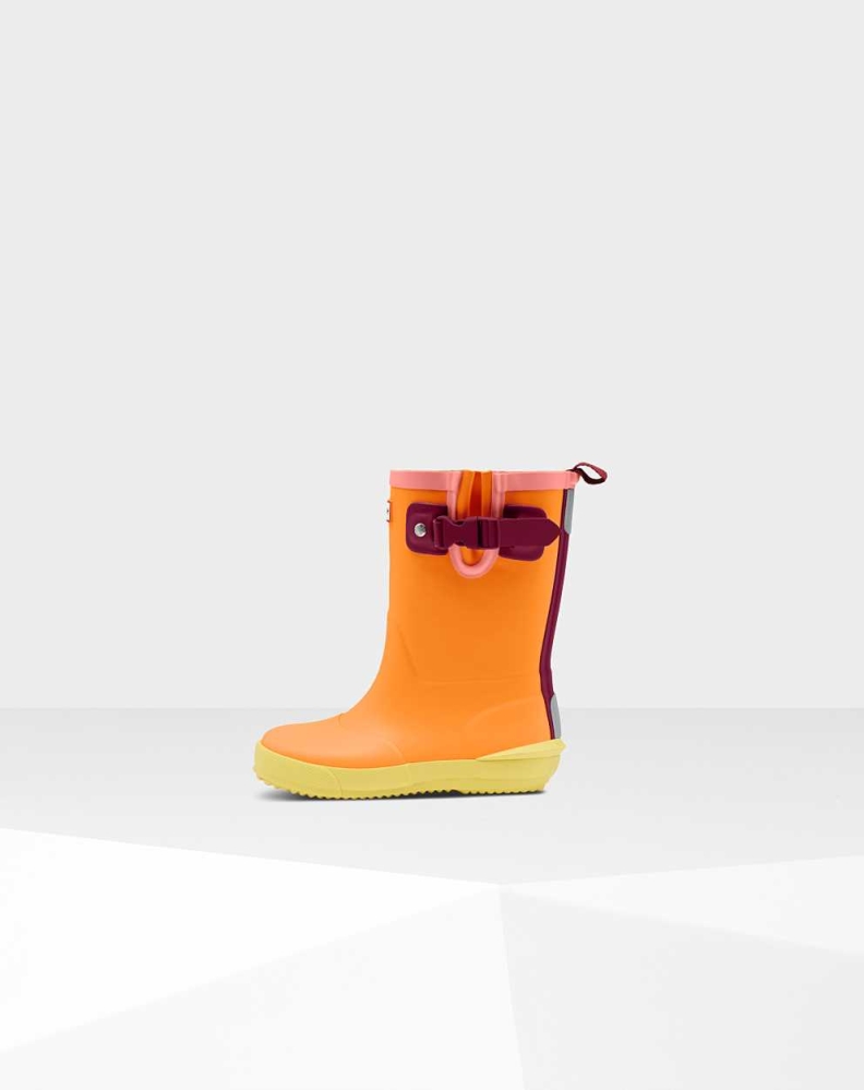 Kids' Hunter Original Davison Wellington Short Rain Boots Orange | US4532019