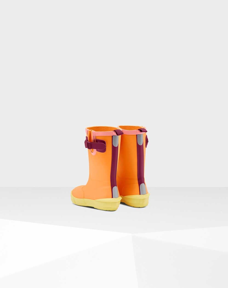 Kids' Hunter Original Davison Wellington Short Rain Boots Orange | US4532019