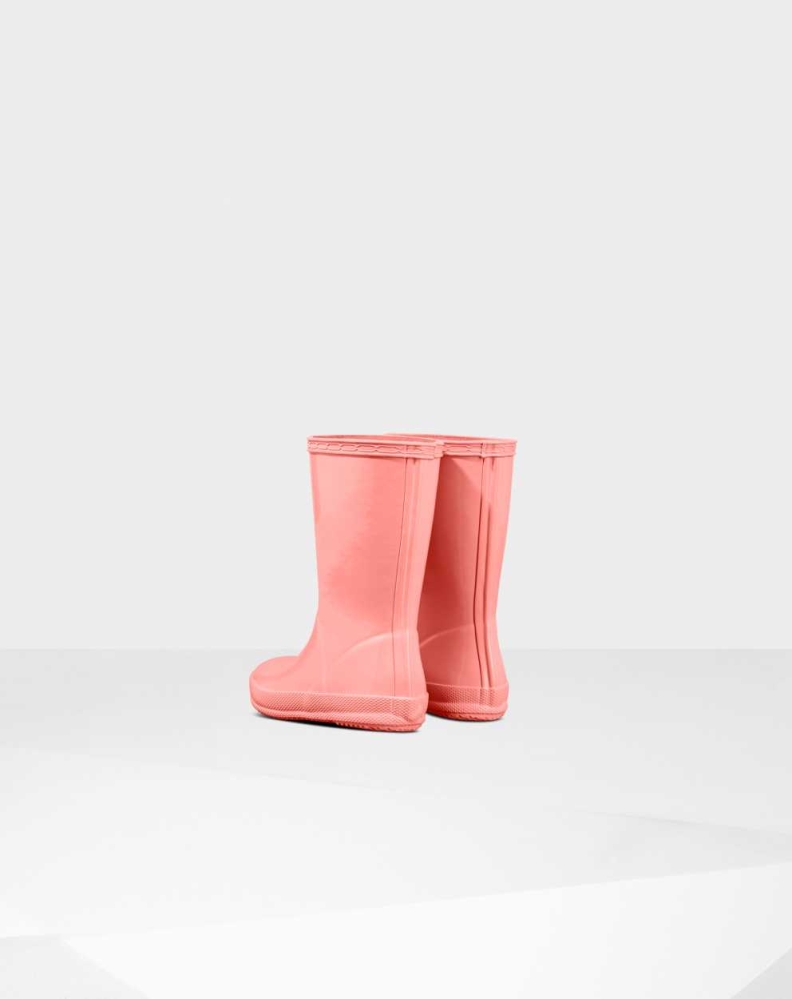 Kids' Hunter Original First Classic Gloss Wellington Short Rain Boots Pink | US0178629