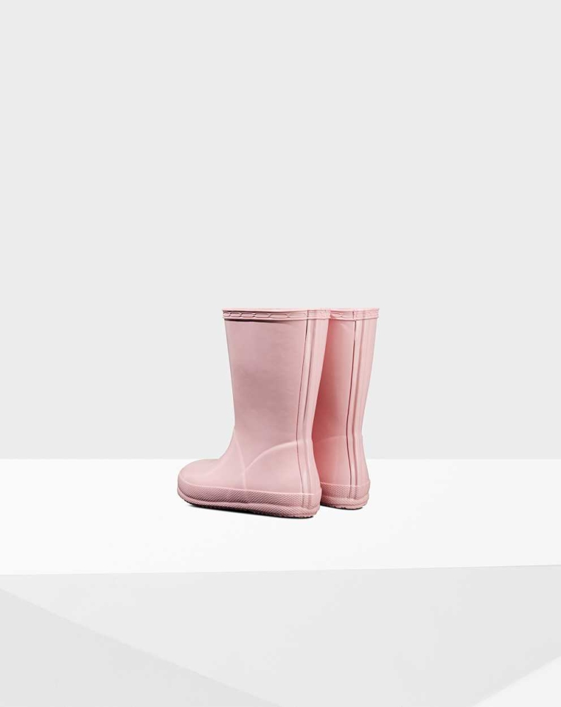 Kids' Hunter Original First Classic Gloss Wellington Short Rain Boots Pink | US5637914