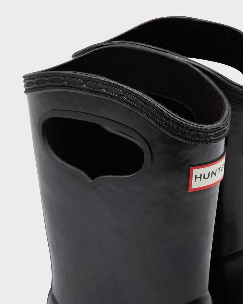 Kids' Hunter Original First Classic Grab Handle Wellington Short Rain Boots Black | US9014527