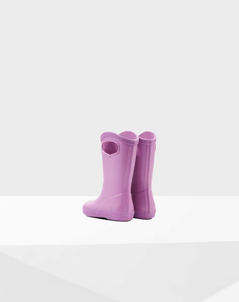 Kids' Hunter Original First Classic Grab Handle Wellington Short Rain Boots Pink | US9518623