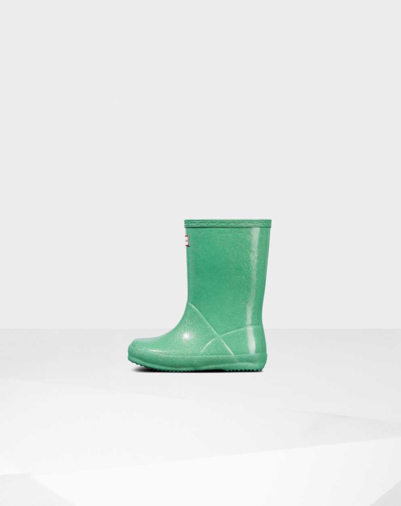 Kids' Hunter Original First Classic Starcloud Wellington Short Rain Boots Green | US5203618