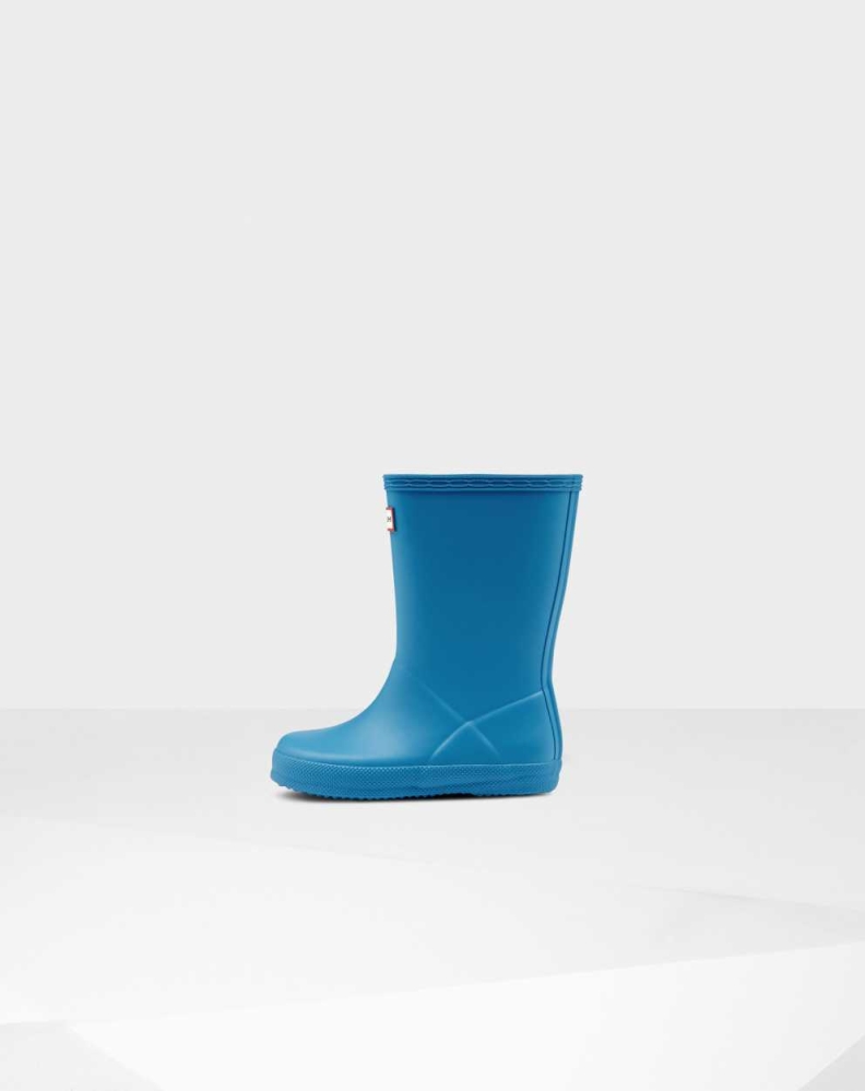 Kids' Hunter Original First Classic Wellington Short Rain Boots Blue | US0421937