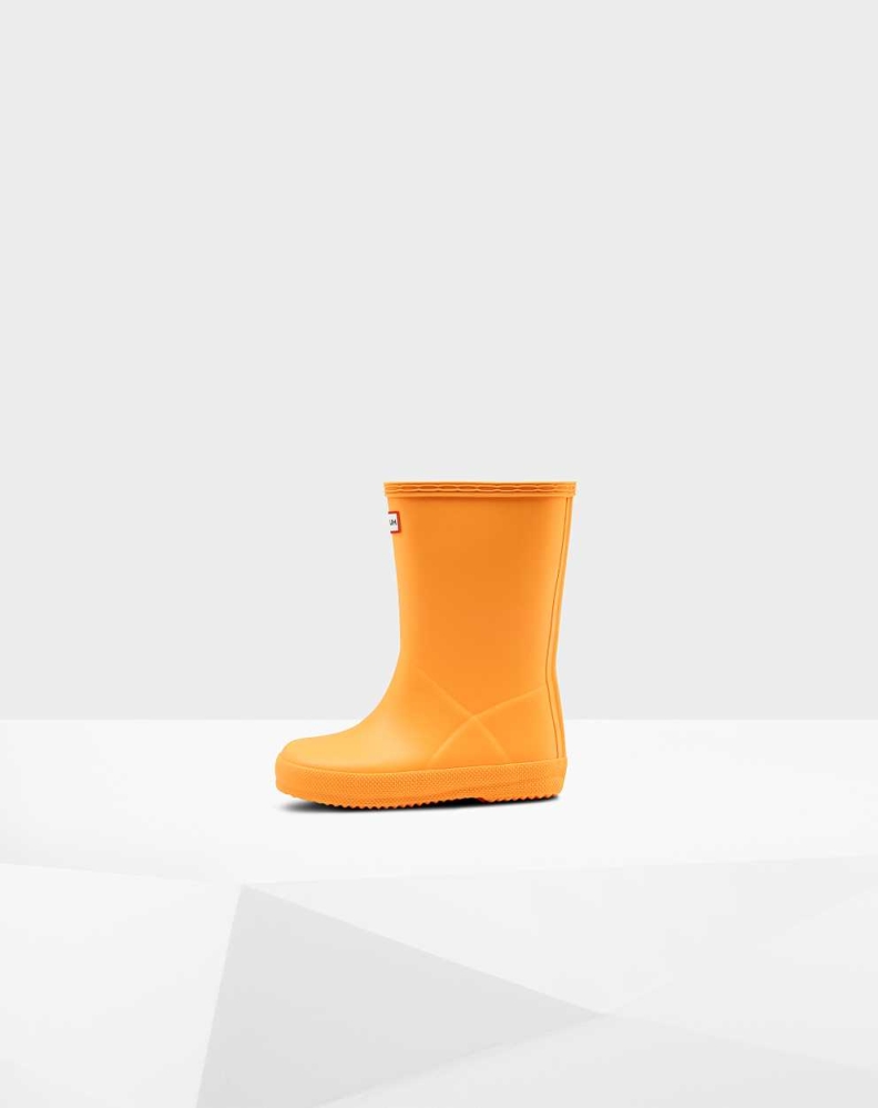 Kids' Hunter Original First Classic Wellington Short Rain Boots Orange | US9126583