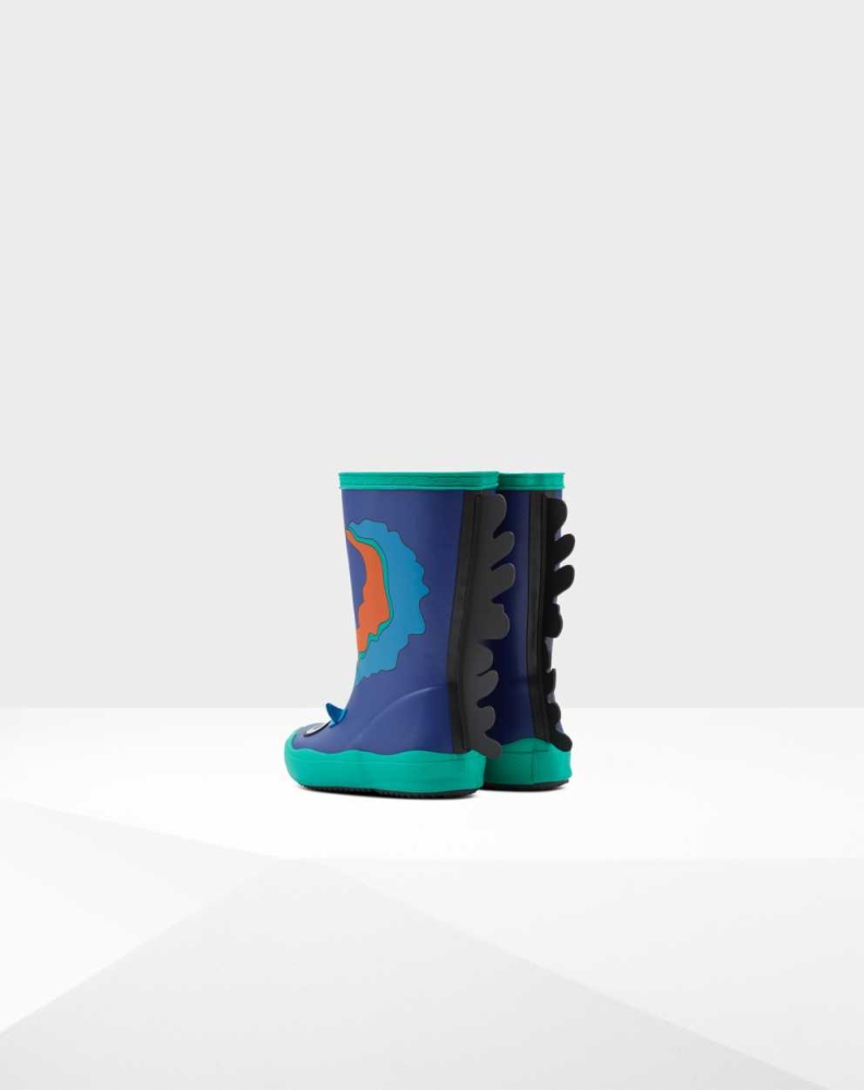 Kids' Hunter Original First Sea Monster Character Wellington Short Rain Boots Blue | US8035192